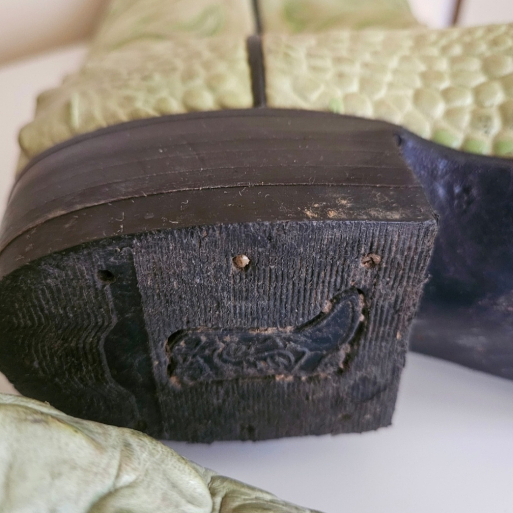 Cowboy Boots Alligator Leather Women US Size 8 Mexico in color Sage Green - Picture 8 of 13